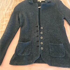 CAbi Charcoal Button-Up Blazer